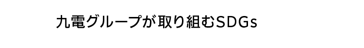 九電グループが取り組むSDGs