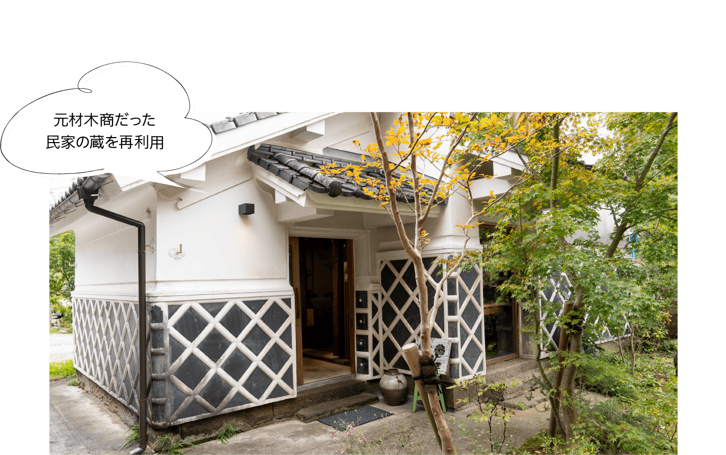 元材木商だった民家の蔵を再利用